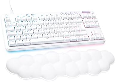 Logitech G G713 Wired Mechanical Gaming Keyboard with LIGHTSYNC RGB Lighting, Tactile Switches (GX Brown) and Keyboard Palm Rest, PC and Mac Compatible - White Mist