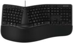 Incase Ergonomic Keyboard – Designed by Microsoft – EN-UK Layout, Split Keyset, Cushioned Palm Rest, Shortcut Keys, Numeric Keypad, Comfortable Typing, Compatible with Windows 11/10 – Black