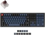 Keychron V6 ISO-UK-Layout Wired Custom Mechanical Keyboard Knob Version, Full-Size QMK/VIA Programmable, Hot-swappable K Pro Brown Switch, for Mac Windows Linux (Frosted Black-Translucent)