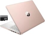 HP Stream 14 Inch HD Laptop, Intel Celeron N4020 Processor, 16GB DDR4 RAM, 64GB SSD, Intel HD Graphics, 720p, 1 Year Office 365, Rose Gold, Win 11 S, Alpacatec MicroSD