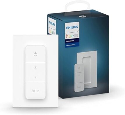 Philips Hue Smart Wireless Dimmer Switch V2 (Installation-Free, Exclusive Philips Hue Lights) for Indoor Home Lighting, Livingroom, Bedroom