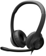 Logitech H390 Wired Headset for PC/Laptop, Stereo Headphones with Noise Cancelling Microphone, USB-A, In-Line Controls, Works with Chromebook - Black