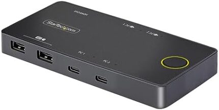 StarTech.com 2-Port USB-C KVM Switch, Single-4K 60Hz HDMI Monitor, 100W Power Delivery Pass-through for Each Laptop/Tablet, Bus Powered, USB Type-C/USB4/Thunderbolt 3/4 Compatible (C2-H46-UC2-PD-KVM)
