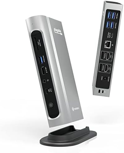 Plugable 16-in-1 Thunderbolt 4 Dock – Dual 4K Monitors for M4 MacBook Air/Pro, 100W Charging, 2X HDMI, 2X DisplayPort, 2.5G Ethernet, 7X USB, MicroSD/SD Card Reader, Audio, Windows & USB4 Compatible
