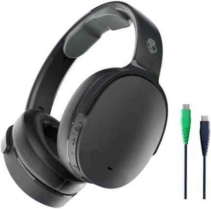 Skullcandy Hesh ANC Over-Ear Noise Cancelling Wireless Headphones, 22 Hr Battery, Microphone, Works with iPhone Android and Bluetooth Devices - True Black