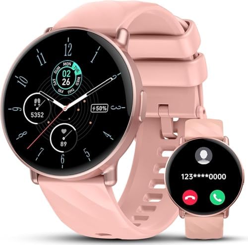 Smart Watch for Men Women with Call Text Reminder, Smartwatch 1.39" Touch Screen, Fitness Watch with Heart Rate/Sleep/Calories Monitor, 112+ Sport Mode, IP68 Waterproof Activity Trackers, Rose gold