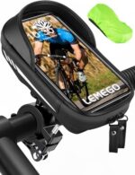 LEMEGO Bike Phone Holder Waterproof - 360° Rotatable Motorbike Phone Holder, Upgraded Ultra-stable Phone Mount, Large Capacity Bicycle Handlebar Bag with Rain Cover & Reflective for 4.7-7'' Smartphone