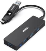 BENFEI USB Hub with 4 USB Ports and USB Type-C/Type-A 2in1 Cord Design Compatible with MacBook, Mac Pro/Mini, iMac, Ps4, PS5, Surface Pro,Flash Drive, Samsung