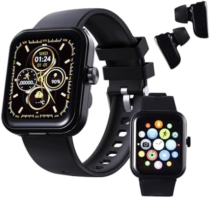 Zividodo Smart Watch with Earbuds,1.85" HD Smartwatch for Men Women with Monitor/Pedometer/Calories,Sports Fitness Tracker Watch, IP67 Waterproof Activity Tracker for Android iOS