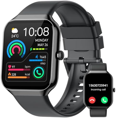 Smart Watch for Men Women Answer/Make Calls, 1.96" HD Touch Screen Fitness Watch with Heart Rate/Sleep Monitor/Step Counter, 113+ Sports Activity Trackers, IP68 Waterproof Smartwatch for Android/iOS