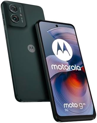 Motorola Moto G55 5G(6.49''Full HD+ 120Hz,Water-repellent IP52,50MP camera with OIS, 68W TurboPower charging,5000mAh battery,Dolby Atmos audio,Android 14,MediaTek Dimensity 7025,Dual SIM),Forest Grey
