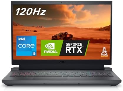 Dell G15 5530 15.6" FHD 120Hz Gaming Laptop, Intel Core i5-13450HX, NVIDIA GeForce RTX 3050 6GB, 16GB RAM, 512GB SSD, Windows 11 Home, English-UK Backlit Keyboard, Dark Shadow Grey