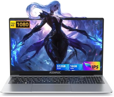 ACEMAGIC Laptop Computer 15.6 inch - Quad-Core Alder Lake N-97 Processor Up to 3.6GHz (Beat N 95) Notebook Laptops, 16GB Ram DDR4 512GB SSD Student Laptop, Support 1080P, TF Card, WiFi, BT5.0