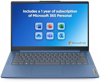 Lenovo IdeaPad Slim 3 | 14 inch Full HD Laptop | Intel N100 | 4GB RAM | 128GB SSD | Windows 11 Home in S mode | Abyss Blue