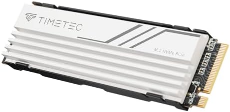 41XwyyCHeiL._AC_.jpg Timetec PCIe 4.0 Gaming DRAM Cache SSD NVMe PCIe Gen4x4 M.2 2280 3D NAND TLC 1000TBW Read/Write Speed Up to 7,100/5,500 MB/s Internal Solid State Drive for PS5, PC (White Heatsink 1TB)