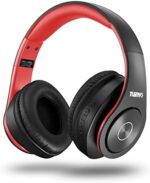 Bluetooth Headphones Wireless,Tuinyo Over Ear Stereo Wireless Headset 35H Playtime with deep bass, Soft Memory-Protein Earmuffs, Built-in Mic Wired Mode PC/Cell Phones/TV-black/red