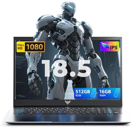 ACEMAGIC 18.5" FHD Laptop with Intel® N150 Processor up to 3.6GHz, 16GB RAM Laptop with 512GB SSD, HD Display Laptops, Support WiFi 5, BT5.0, 3*USB3.2, Dual Speakers, 8000mAh Long-Lasting Battery