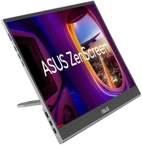 ASUS ZenScreen 16 inch OLED USB-C (MQ16AHE) Portable Monitor - Full HD, 100% DCI-P3, 1ms, HDR-10, Mini HDMI, Eye Care, Proximity Sensor, 360° Kickstand, Compatible with Laptops