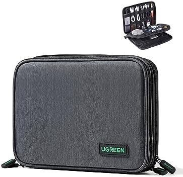 UGREEN Travel Accessories, Portable Bag Electronics Organiser Large Capacity Tech Pouch for Small Gadget USB Charging Cable Charger Adapter Power Bank Hard Drive SD Card(M)