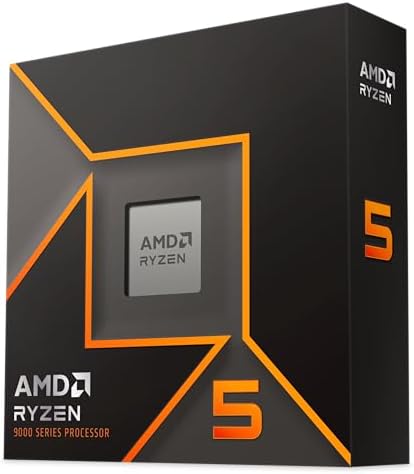 AMD Ryzensets 5 9600X Processor (radeon graphics included, 6 Cores/12 Threads, 65W TDP, Socket AM5, Cache 38MB, up to 5.4 GHz max boost Frequency, no cooler)