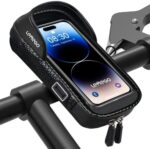 LEMEGO Waterproof Bicycle Phone Holder - Bicycle Handlebar Bag with Rotating Mobile Phone Holder for Smartphone Under 7 Inches