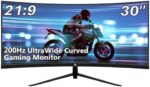 Z-Edge 30 Inch Ultrawide Curved Gaming Monitor 200Hz 1ms MPRT 21:9 VA Panel 2560x1080 R1500 Curved Screen, FreeSync, HDMI & DisplayPort, with RGB Light