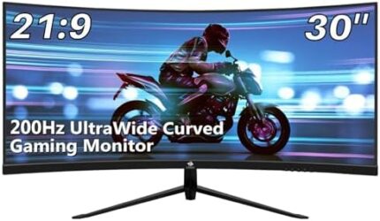 Z-Edge 30 Inch Ultrawide Curved Gaming Monitor 200Hz 1ms MPRT 21:9 VA Panel 2560x1080 R1500 Curved Screen, FreeSync, HDMI & DisplayPort, with RGB Light