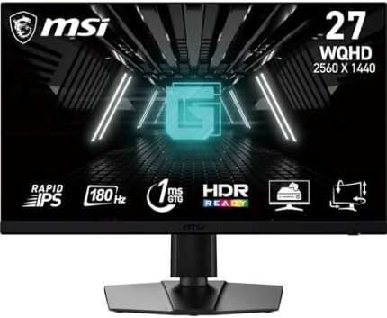 MSI G272QPF E2 27 Inch WQHD Gaming Monitor - 2560 x 1440 Rapid IPS Panel, 180 Hz / 1ms GtG, 125% sRGB colour gamut, Adaptive-Sync - DP 1.4a, HDMI 2.0b CEC