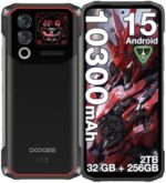 DOOGEE Blade10 Max Rugged Smartphone Android 15, 32GB+256GB/2TB Rugged Phone, 10300mAh Battery, 1.54” Touch Back Screen, 4G Dual SIM-free&Unlocked Mobile Phones, 50MP AI Camera/3 Card Slots/NFC, Black