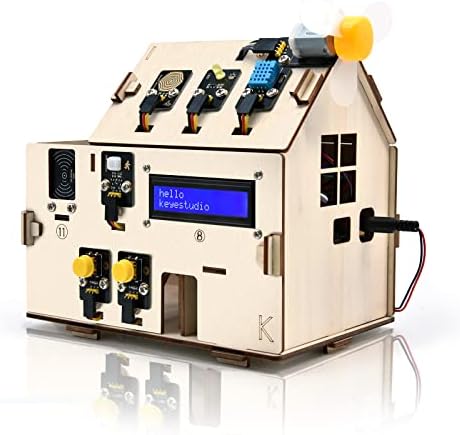 41zdRbCSHtL._AC_.jpg KEYESTUDIO Smart Home Starter Kit for Arduino ESP32 and Python,Electronics Home Automation Coding Kit, Electrical Engineering Kit, Wooden House DIY Sensor Kit STEM Educational Set for Adults Teens 15+