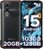 DOOGEE Blade 20 AI Rugged Smartphone - Android 15, 10300mAh Battery, 20GB+128GB/2TF, 90Hz 6.6" Rugge phone, IP68/IP69K Waterproof Phone, 3 Card Slots, 4G Dual SIM/NFC/OTG/16MP/GPS/Face ID, 2025(Black)