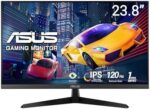 ASUS VY249HGR Eye Care Gaming Monitor – 23.8 inch FHD (1920x1080), IPS, 120Hz OC, SmoothMotion, 1ms MPRT, Adaptive Sync, Eye Care Plus, Blue Light Filter, Flicker Free, antibacterial treatment