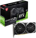 MSI GeForce RTX 3060 VENTUS 2X 12G OC Gaming Graphics Card - 12GB GDDR6, 1807 MHz, PCI Express Gen 4, 192-bit, 3x DP (v1.4), HDMI 2.1 (Supports 4K)