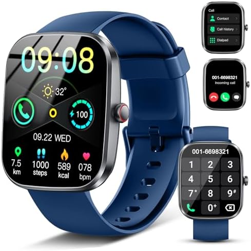 Smart Watch, 2025 HD 1.91" Smartwatch for Men Women with Answer/Make Calls, Heart Rate/Sleep/SpO2 Monitor, 112+ Sports Step Counter, IP68 Waterproof Activity Fitness Trackers for Android iOS Phone