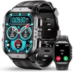 OUKITEL Military Smart Watch for Men, Answer/Make Calls SmartWatch for Android iOS,1.96" Outdoor Sports Fitness Tracker Heart Rate/Sleep Monitor/120+ Sport Modes for IP68 Waterproof sport watch