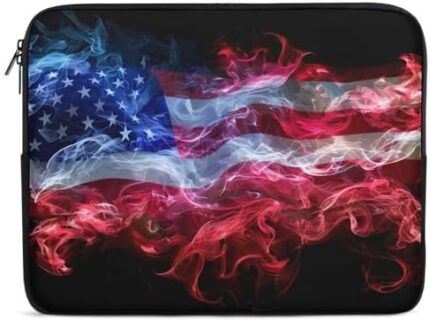 US Smoke Flag Novelty Laptop Bag Printed Carrying Bag Handbag Protective Case for Laptop/Notebook/Ultrabook 10/12/13/15 /17 inch