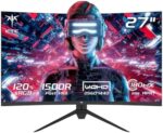KTC 27 Inch QHD Curved Gaming Monitor, 2K@180Hz 1440P Monitor with 1500R VA Panel, 1ms MPRT, FreeSync Premium, G-Sync, HDR10, 132%sRGB, VESA, HMDI 2.0 / DP 1.4 for Desktop, Laptop, PS5, Xbox and More