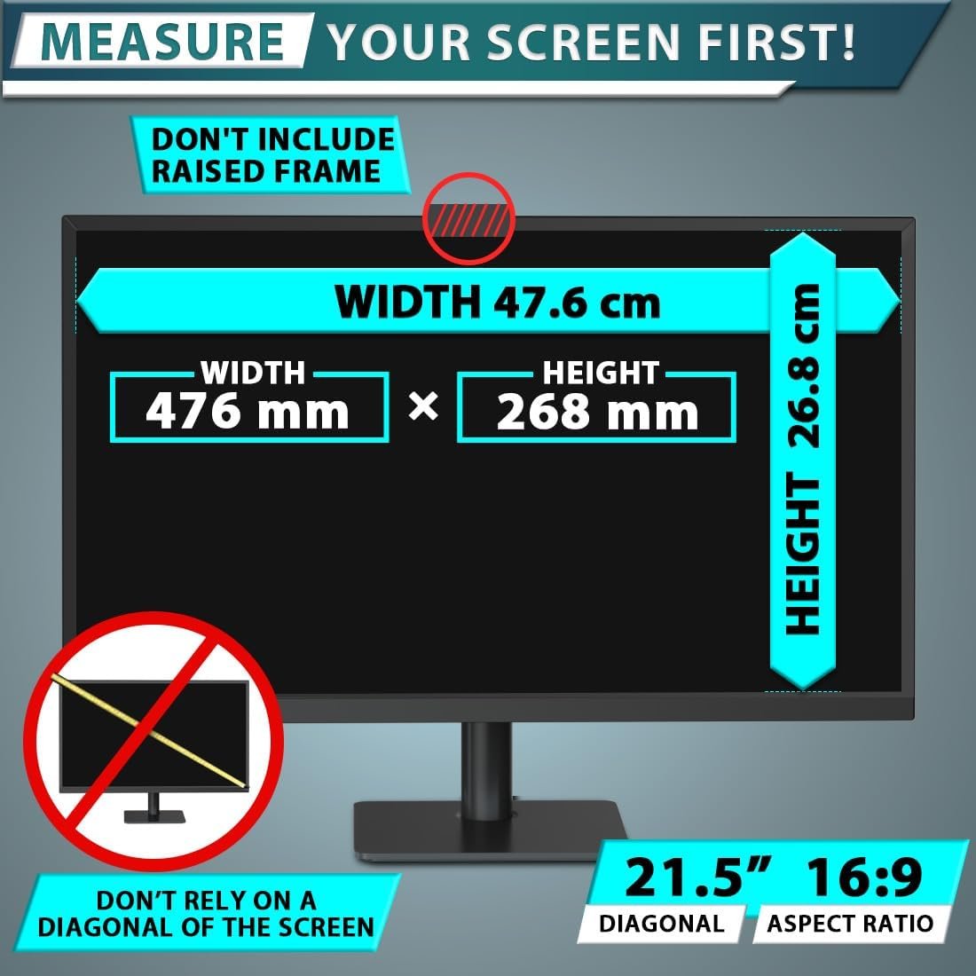 STARY Computer Privacy Screen 21.5 Inch for Widescreen 16:9 Monitor - Image 2