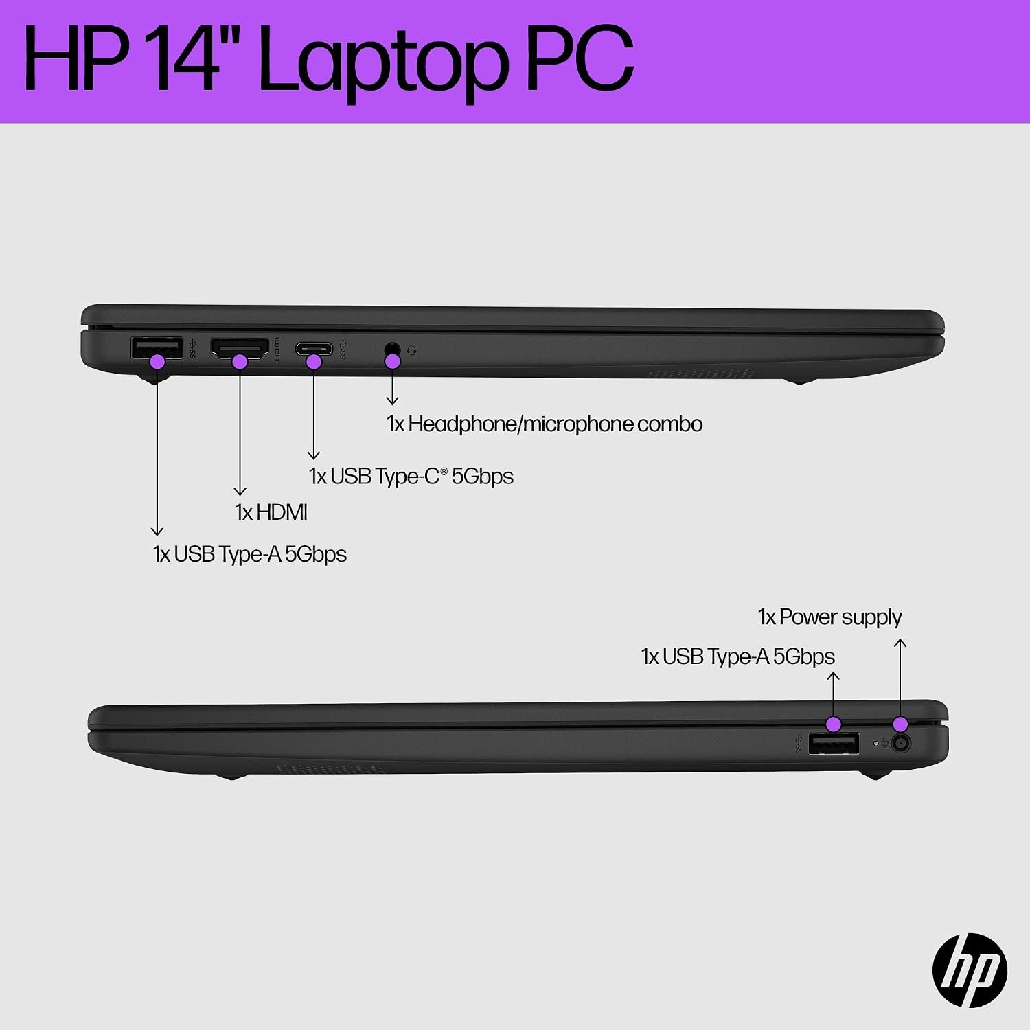 HP 14” Laptop | AMD Athlon Silver 7120U Processor | 4GB RAM | 128GB SSD | AMD Radeon 610M Graphics | HD Display | 12.5 hrs battery | Microsoft 365 Personal 12 month included | Windows 11 | 14-em0000sa - Image 10