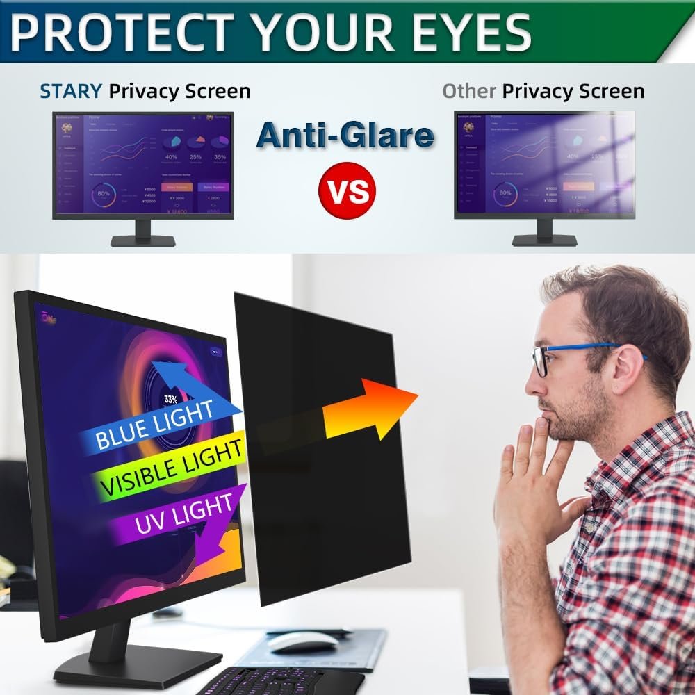 STARY Computer Privacy Screen 21.5 Inch for Widescreen 16:9 Monitor - Image 6