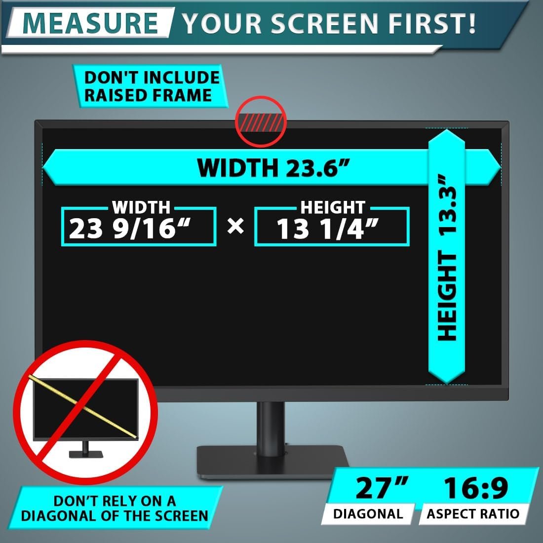 STARY Computer Privacy Screen 27 Inch for Widescreen 16:9 Monitor - Image 2