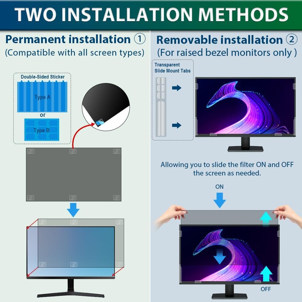 STARY Computer Privacy Screen 21.5 Inch for Widescreen 16:9 Monitor - Image 7