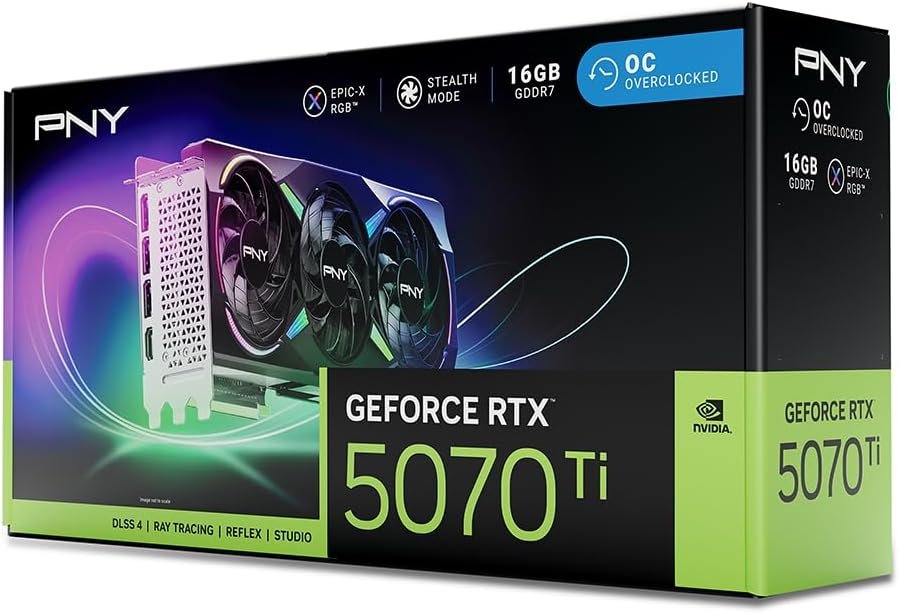 PNY GeForce RTX™ 5070Ti 16GB ARGB OC Triple Fan Graphics Card DLSS 4 - Image 19
