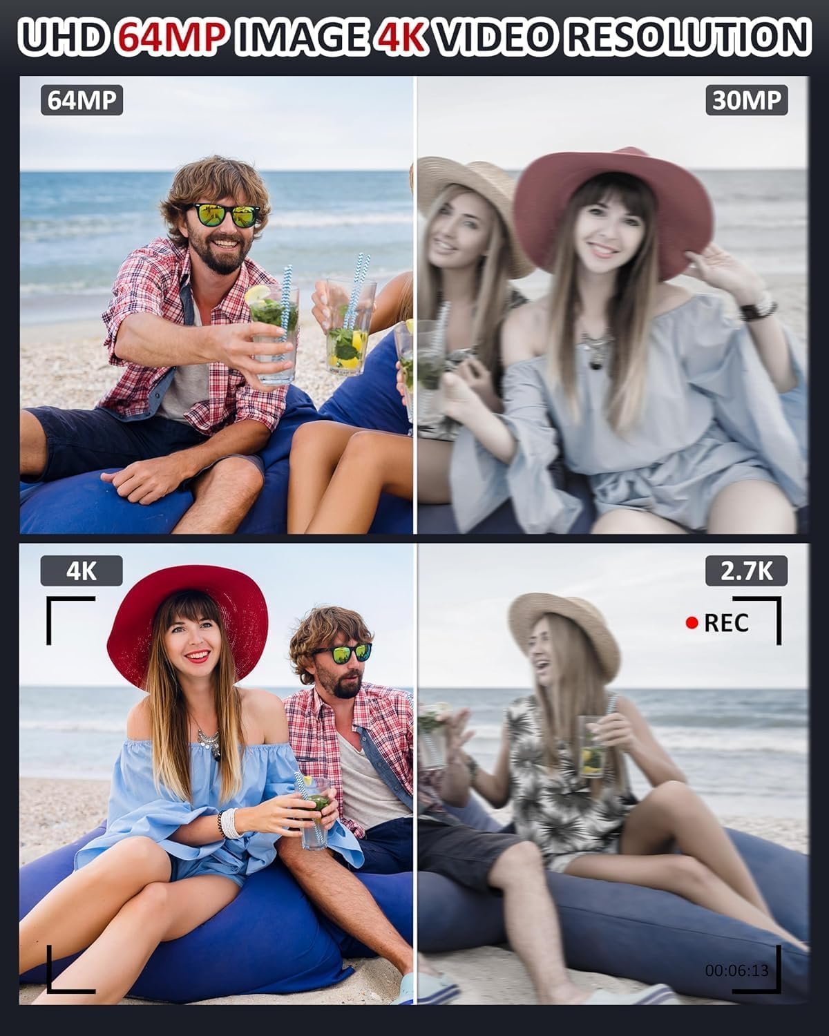 4K 64MP Digital Camera 2.8Inch Vlogging Camera - Image 2