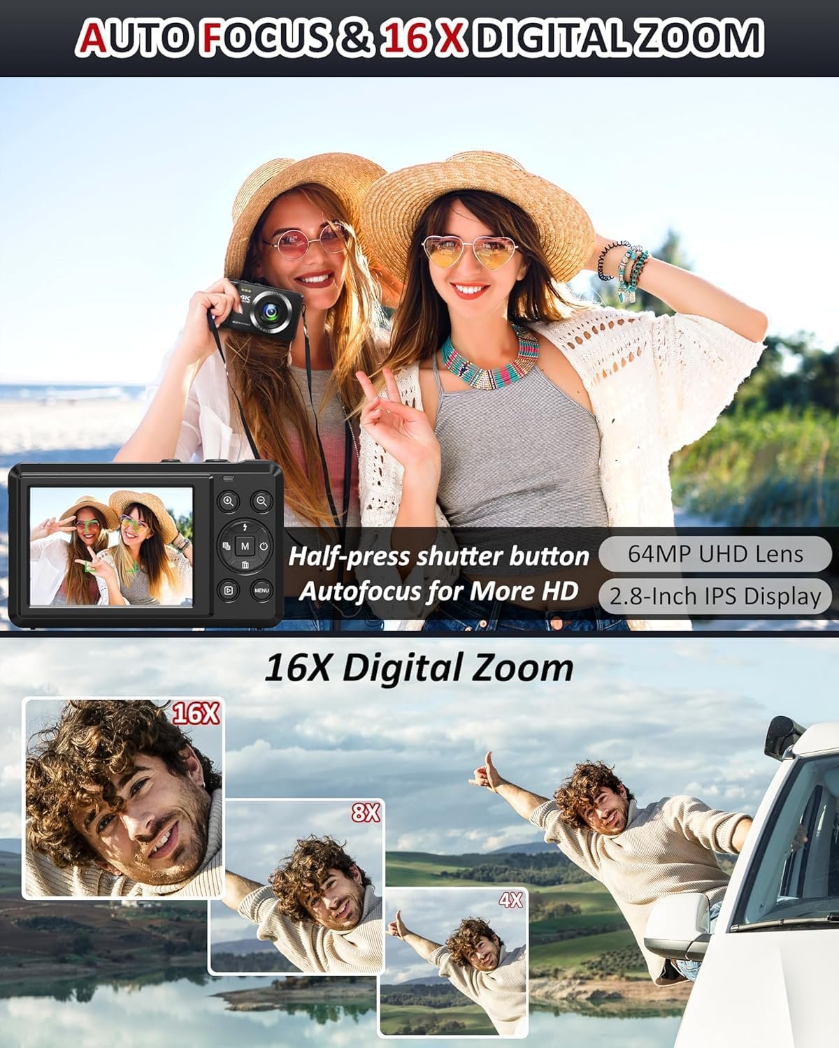 4K 64MP Digital Camera 2.8Inch Vlogging Camera - Image 3