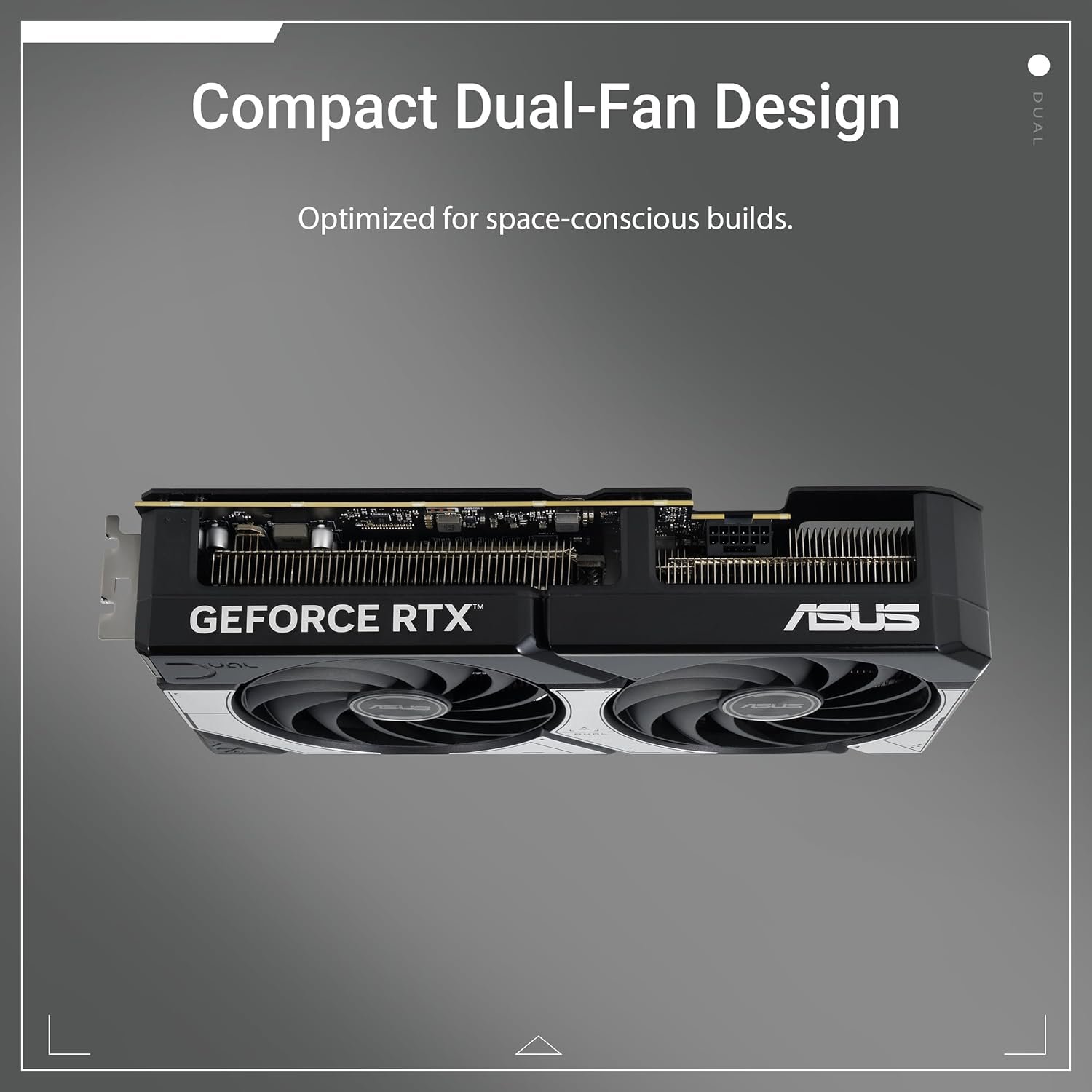 ASUS DUAL RTX5070 OC, PCIe5, 12GB DDR7, HDMI, 3 DP, 2572MHz Clock, Overclocked, Compact SFF-Ready - Image 2