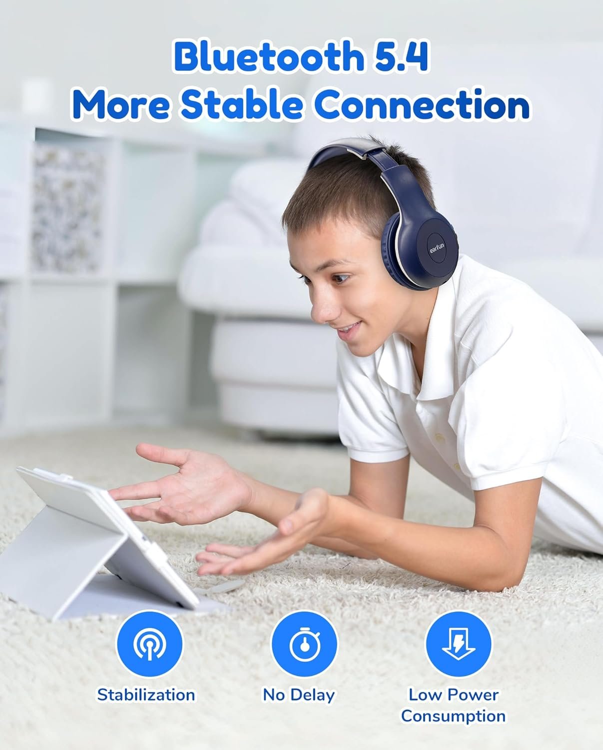 EarFun K2 Kids Headphones Wireless with Mic 45H Playtime, Volume Limit - Image 6