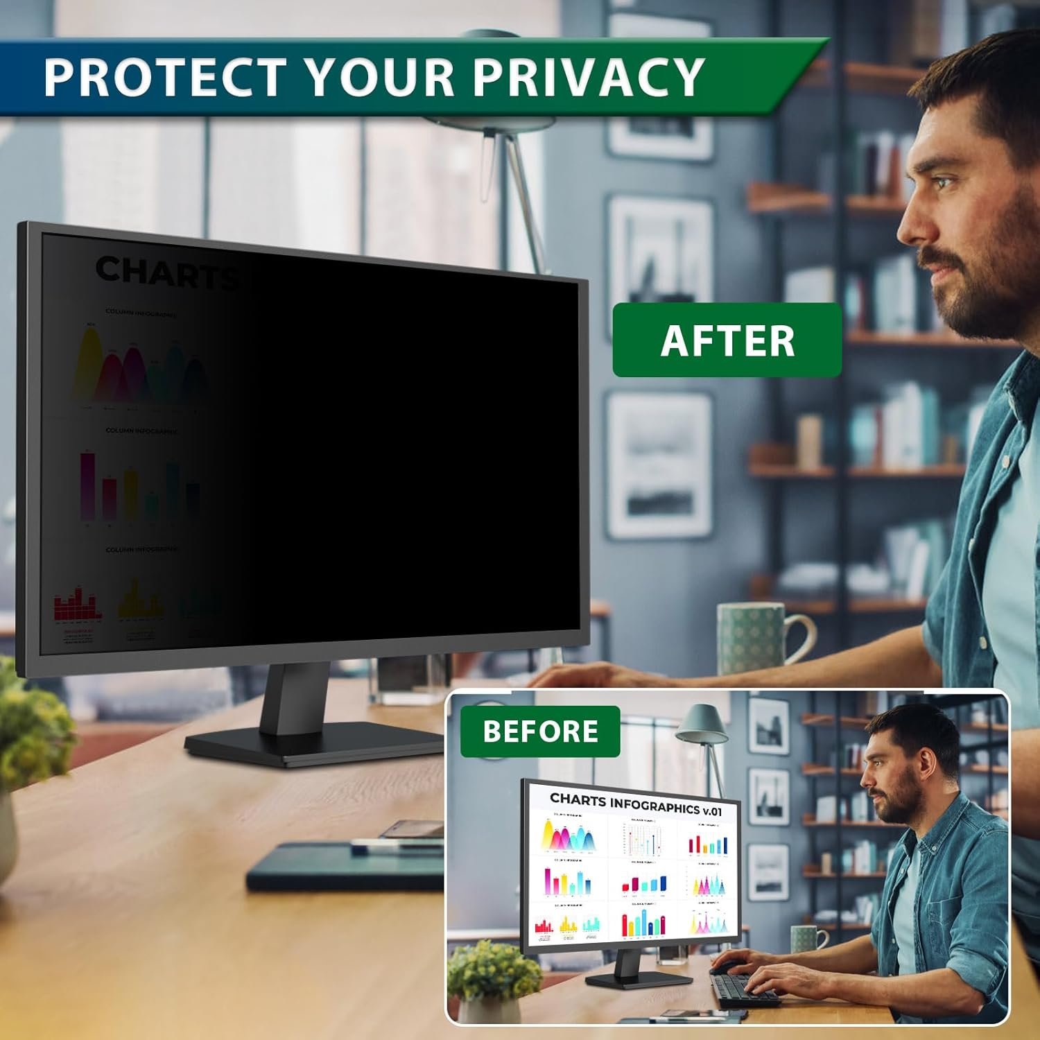 STARY Computer Privacy Screen 21.5 Inch for Widescreen 16:9 Monitor - Image 5