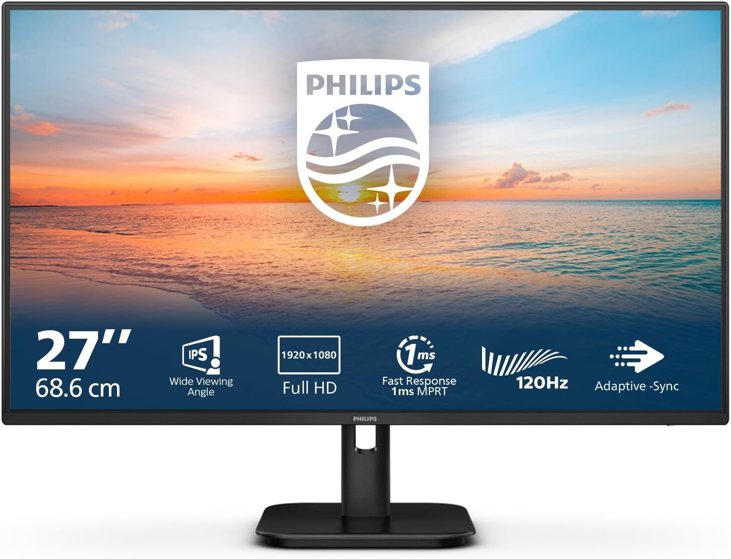 PHILIPS 27E1N1100A 27 inch FHD Monitor 120Hz, IPS Panel, 4ms GtG, Adaptive Sync, Speakers, (1920x1080 HDMI 1x 1.4) Black - Image 2