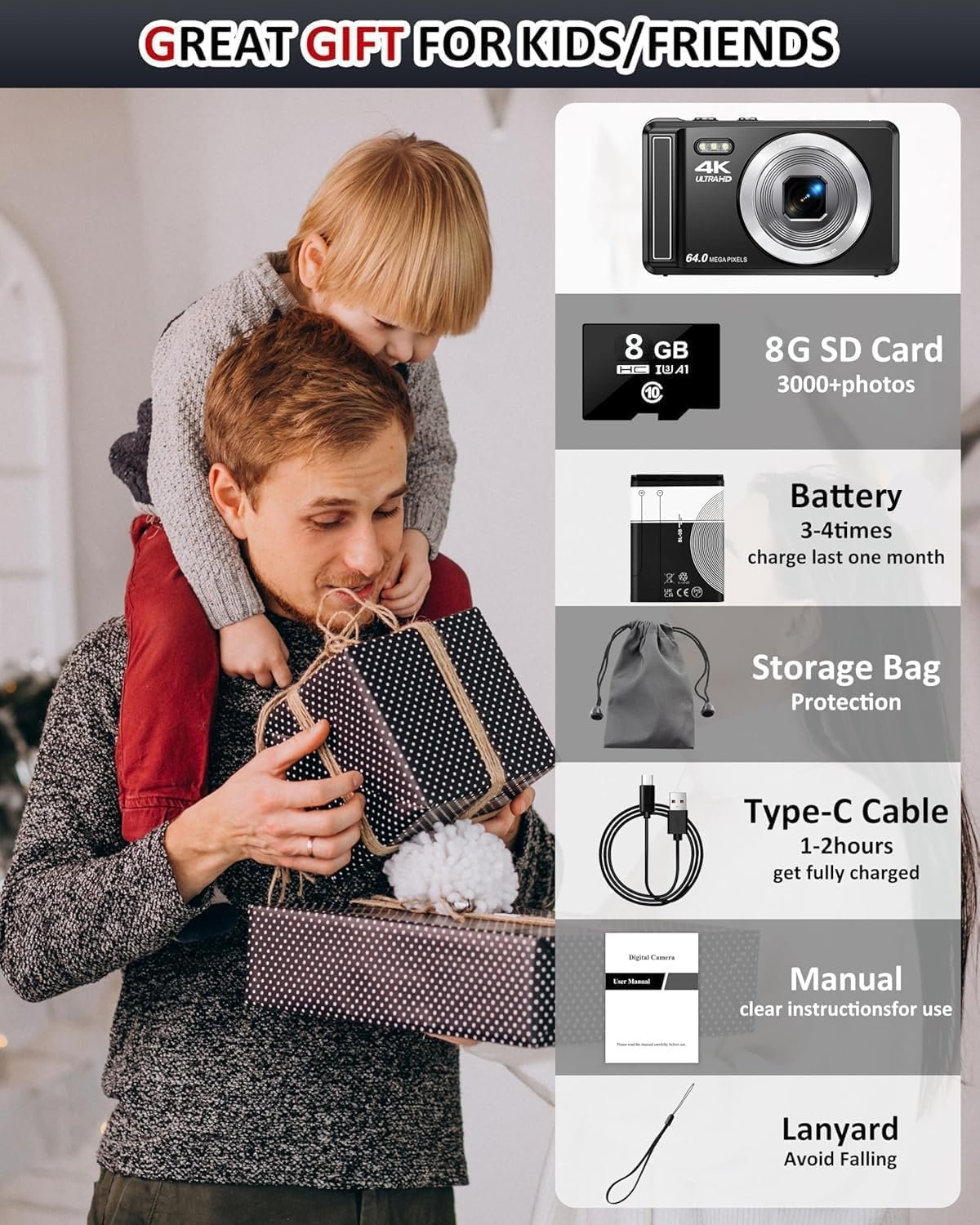 4K 64MP Digital Camera 2.8Inch Vlogging Camera - Image 7